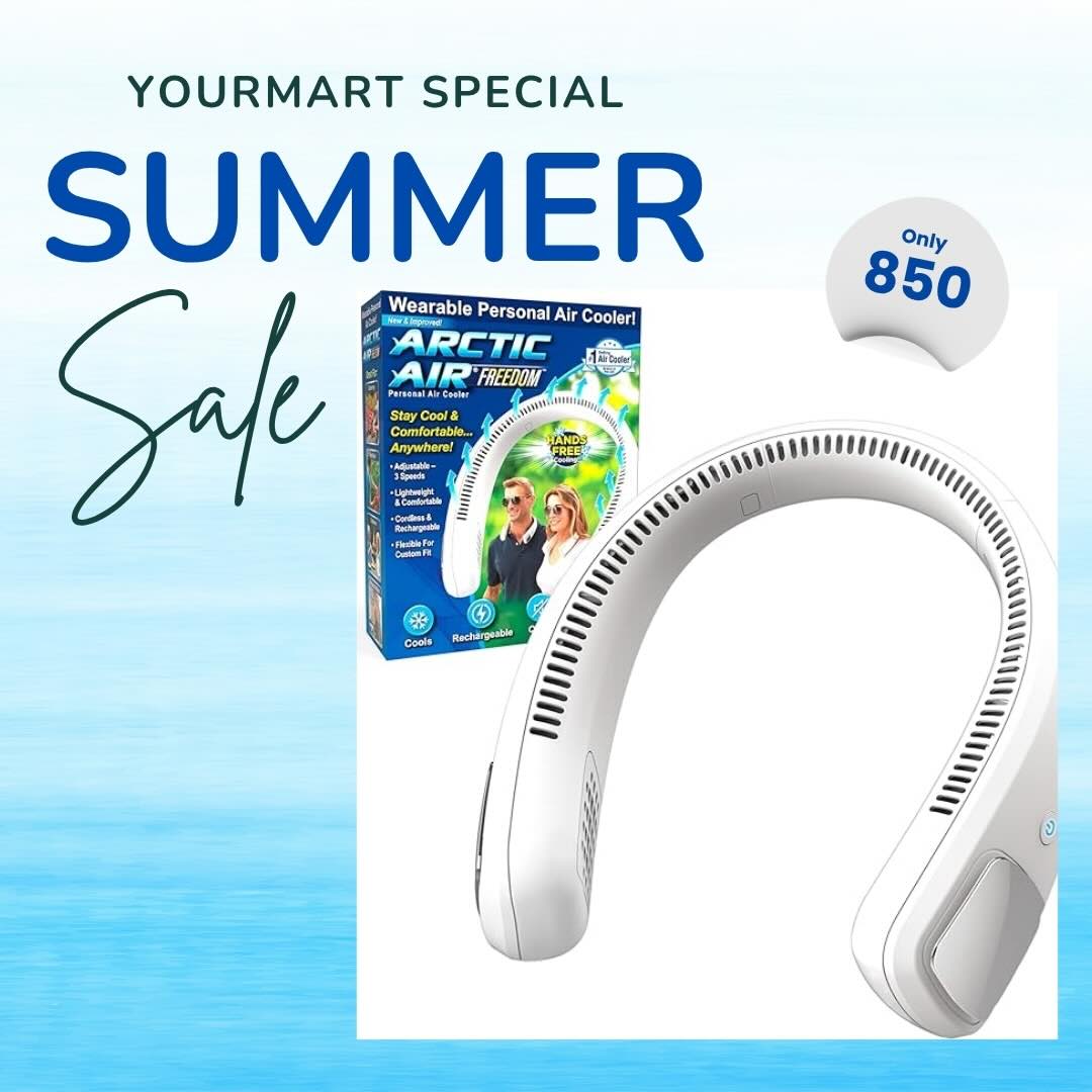 Wearable Neck Fan & Air Purifier | Arctic Air Freedom | USB Rechargeable 3-Speed Personal Cooler for Indoor & Outdoor Use | Random Color