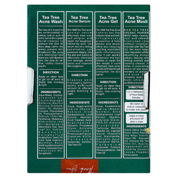 BNB Acne Control Kit ( 4 in 1, Tea Tree Acne Control FaceWash, Serum, Spf Gel, Mask)