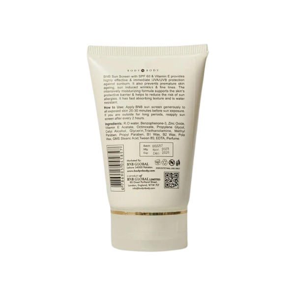 BNB Rich Vitamin E Sun Screen Spf-60 (120ml)