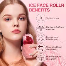 Silicone Ice Roller for Face – Reusable Cryotherapy Massager for Skincare & Acne Treatment