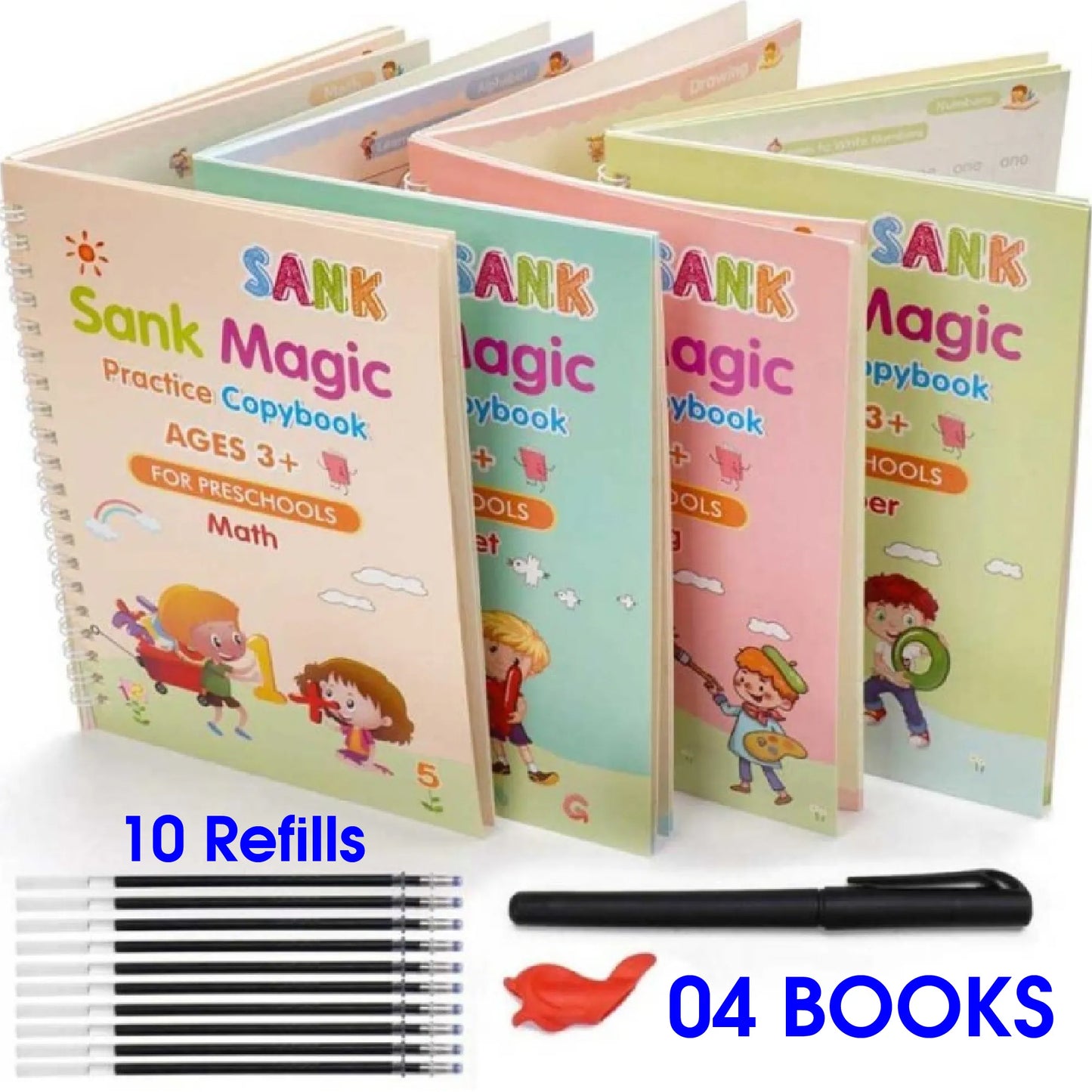 8.5 Inch Multi-Color LCD Writing Tablet Random Colors + 4-in-1 Sank Magic Book Practice