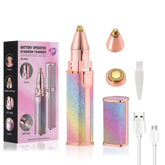 Flawless 2 in 1 Rechargeable  Eyebrow and Facial Trimmer